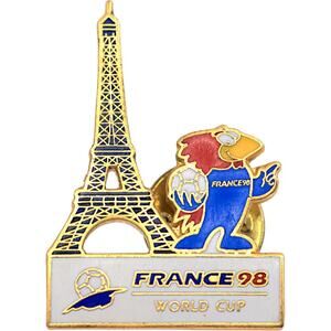 World Cup 1998 France Footix Eiffel Tower Vintage Pin